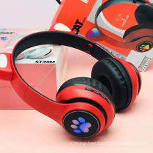 ST38M New Arrival Christmas Gifts For Women Girls Led Glowing Foldable Cat Ear Headphones Bt 5.0 With Mic Headphones